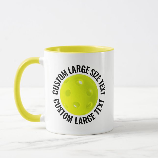 Mug Grand Texte JAUNE Combo 11oz Pickleball Personnali (Gauche)
