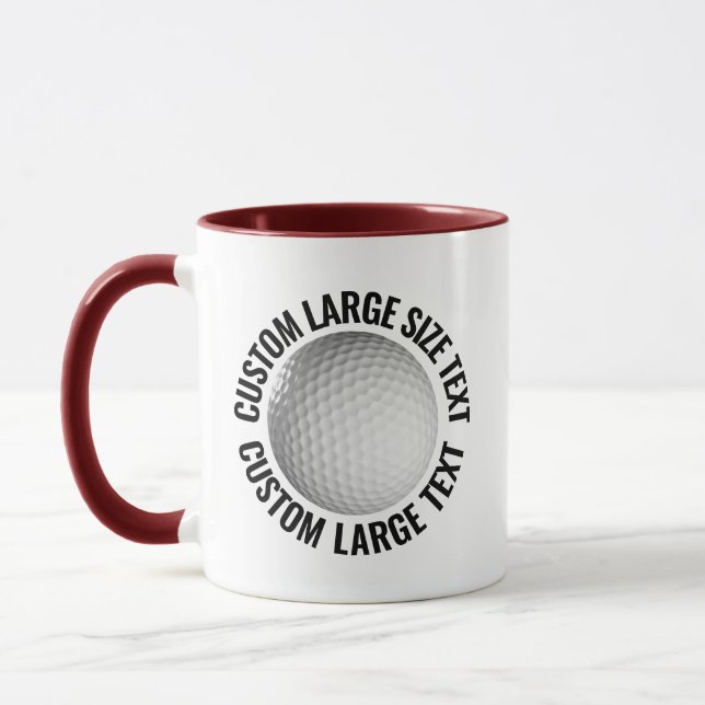 Mug Grand texte MAROON Combo 11oz Golf personnalisé (Gauche)