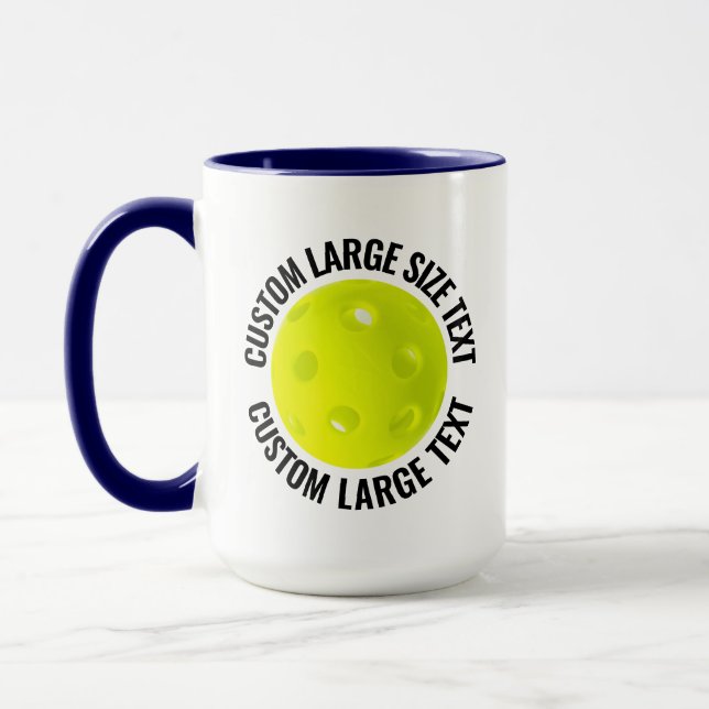 Mug Grand texte NAVY BLUE Combinaison 15oz Pickleball  (Gauche)