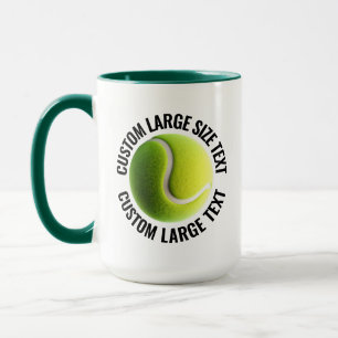 Mug Grand Texte VERT CHASSEUR Combinaison 15oz Tennis 