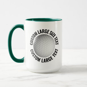 Mug Grand texte VERT CHASSEUR Combo 15oz Golf personna