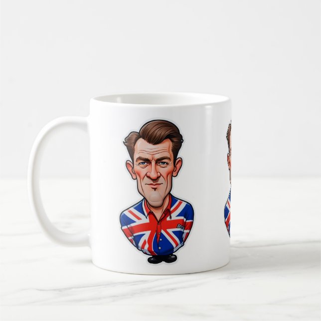Mug Grande-Bretagne Homme Caricature Avec Drapeau Unio (Gauche)