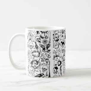 Mug Grande collection de doodles halloween. Vinta dess