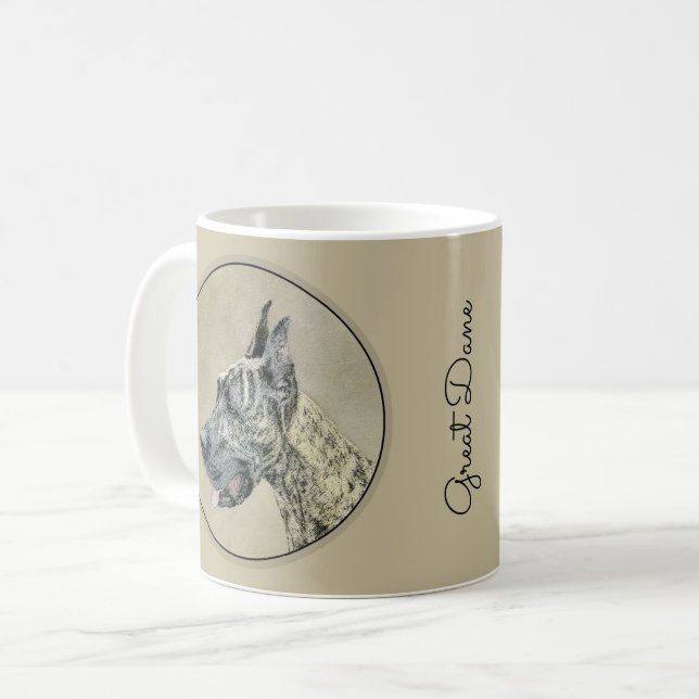Mug Grande Danse (Brindle) Peinture - Art Chien origin (Devant gauche)