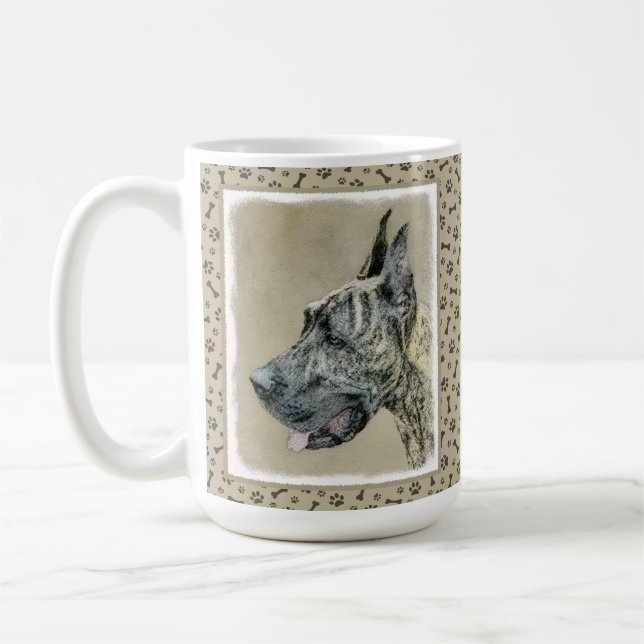 Mug Grande Danse (Brindle) Peinture - Art Chien origin (Gauche)