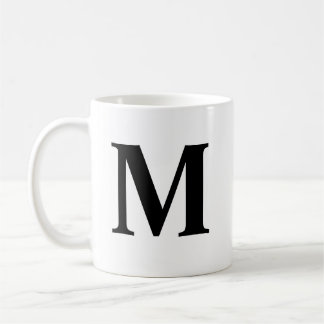 Mug Grande lettre Monogramme Moderne Minimal Blanc Noi