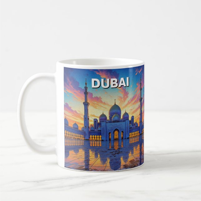 Mug Grande Mosquée de Dubaï UAE Coucher de soleil (Gauche)