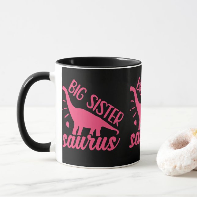 Mug Grande soeur Saurus en rose (Avec donut)