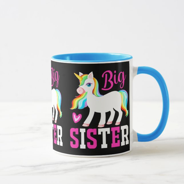 Mug Grande Soeur Unicorne Magique avec Mane Arc-en-Cie (Droite)
