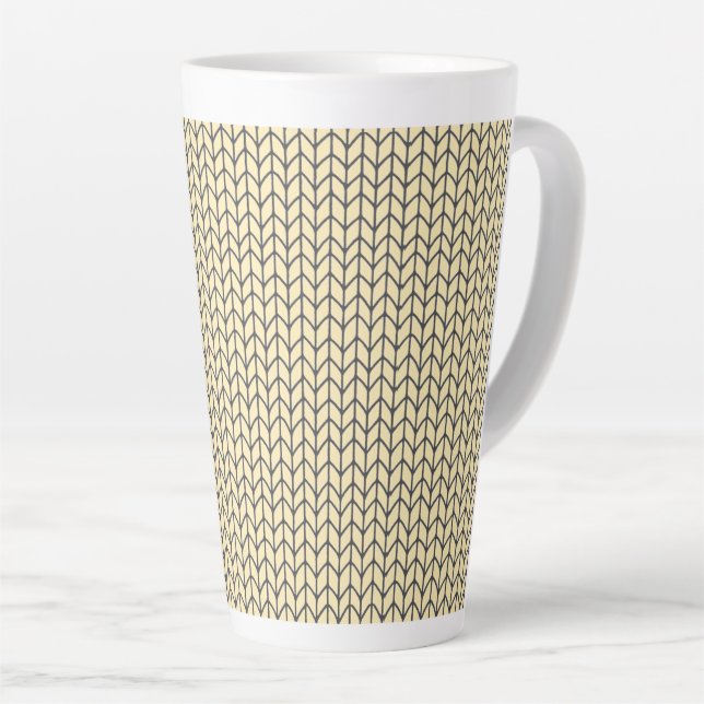 Mug Grande Tasse Latte Crème Noire (Angle droit)