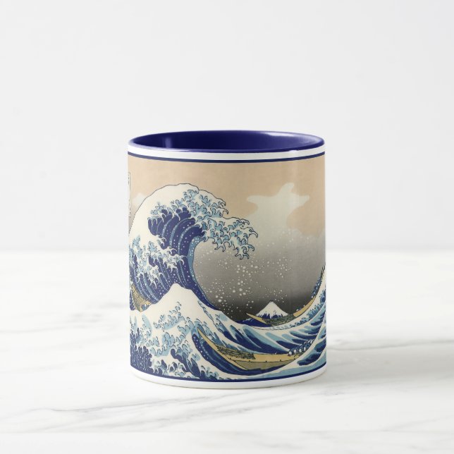 Mug Grande vague au large de Kanagawa et Mont Fuji Mer (Centre)