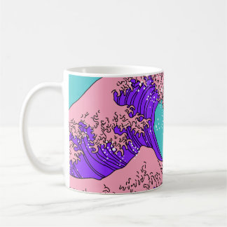 Mug Grande vague dans le style Vaporwave Pop Art. Affi