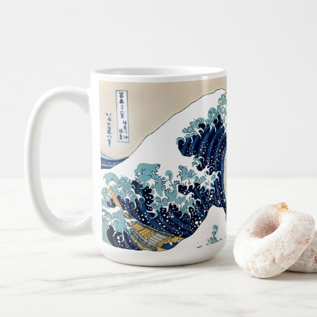 Mug Grande vague reconstituée outre de Kanagawa par (Avec donut)