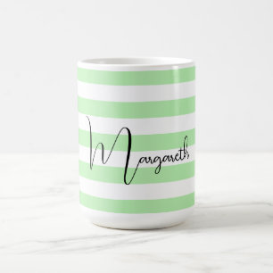 Mug Grandes bandes vertes Pastel personnalisées