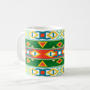 Mug Grandes et formes géométriques vert orange blanc