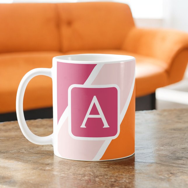 Mug Grandes Féminines Colorées Monogramme Coloré (Créateur téléchargé)