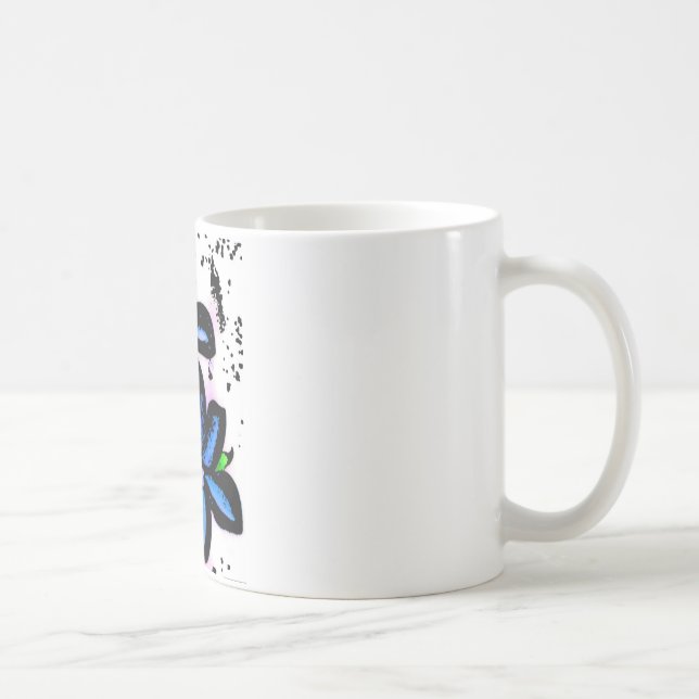 Mug Grandes fleurs de noir bleu (Droite)