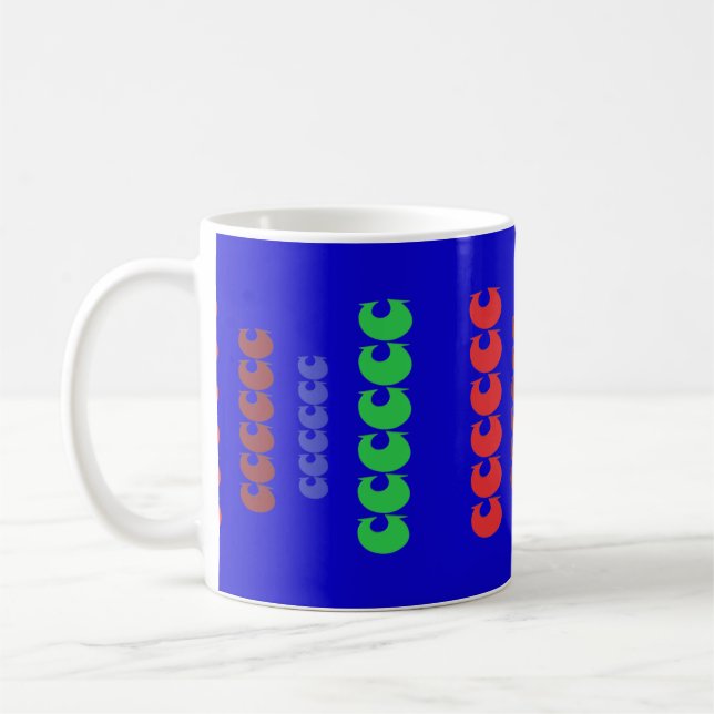 Mug Grandes formes motifs sur bleu royal (Gauche)