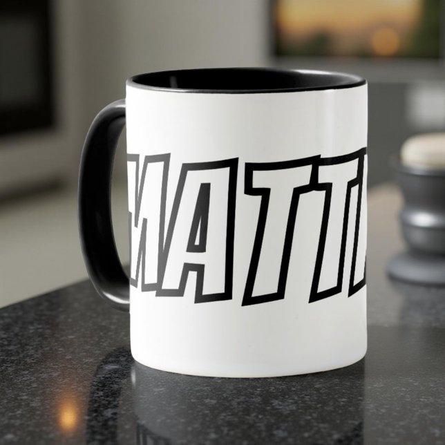 Mug Grandes Lettres Moderne Cool Simple Nom (Créateur téléchargé)
