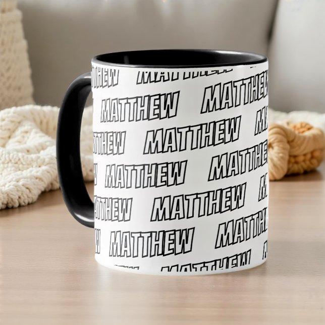Mug Grandes Lettres Moderne Simple Motif De Nom Cool (Créateur téléchargé)