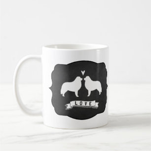 Mug Grandes silhouettes de chien des Pyrénées Amour