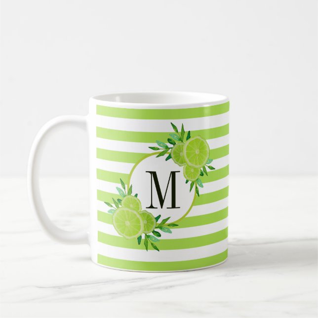 Mug Grandes vertes Citrus Citrus Fruit Slices Monogram (Gauche)
