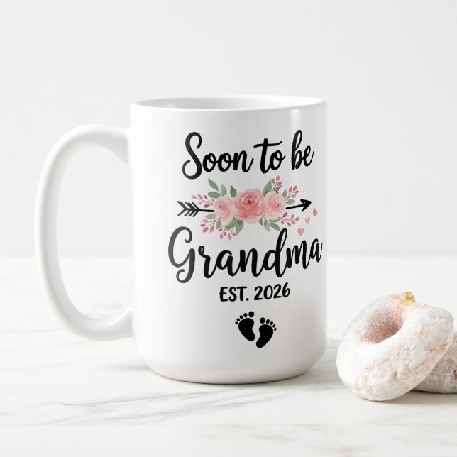 Mug Grandma 2026 Soon to be Grandma 2026 (Avec donut)