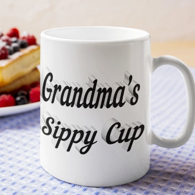 Mug Grandma drôle de citation de café noir moitié text (Créateur téléchargé)