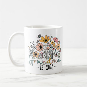 Mug Grandma Est 2025 Floral New Grandma 2025