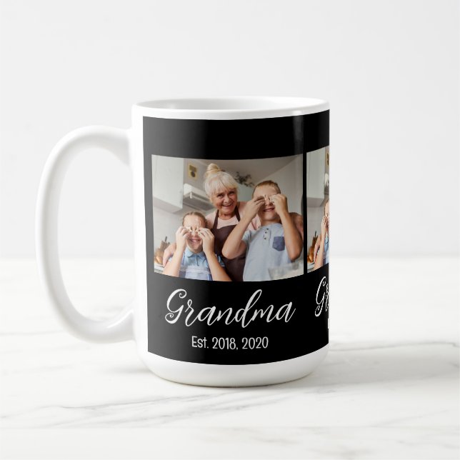 Mug Grandma Est. White script 3 photo (Gauche)