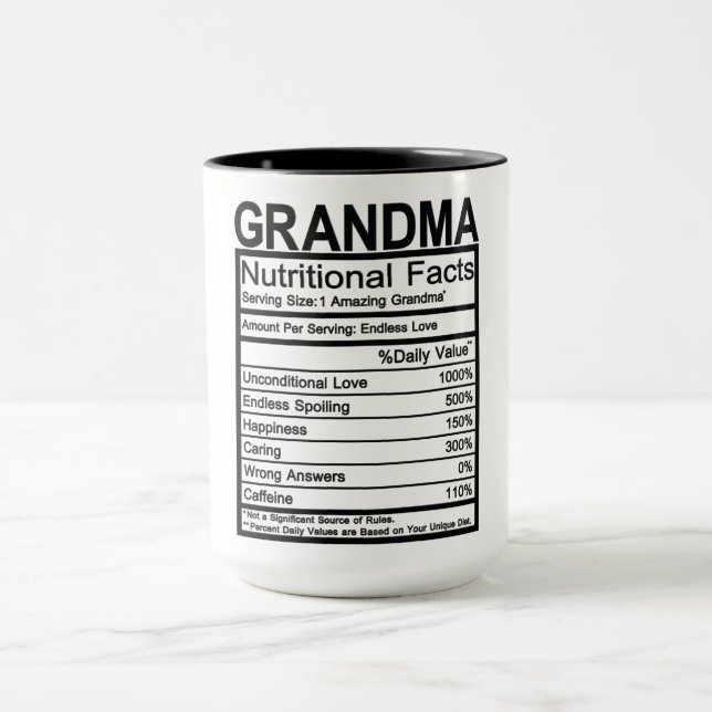Mug Grandma - Faits nutritionnels (Centre)