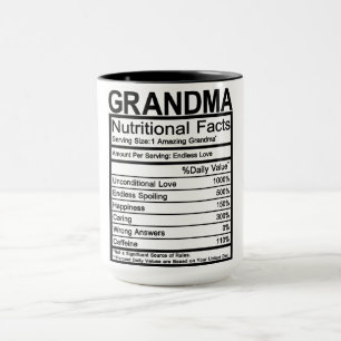 Mug Grandma - Faits nutritionnels