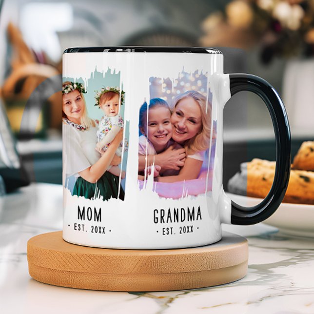 Mug Grandma Jalons Photos & Années Cadeau Texte Person (Créateur téléchargé)