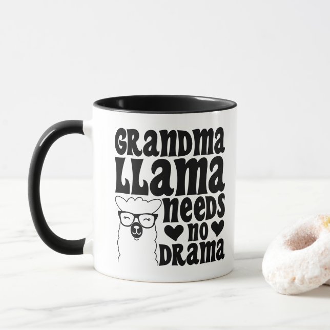 Mug Grandma Llama N'A Pas Besoin De Drame Mignonne Gra (Avec donut)