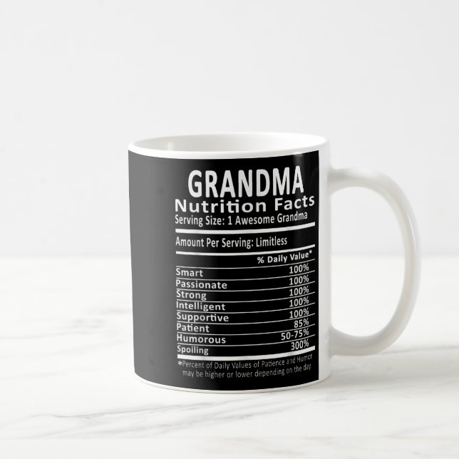 Mug Grandma Nutrition Facts Halloween Thanksgiving Chr (Droite)