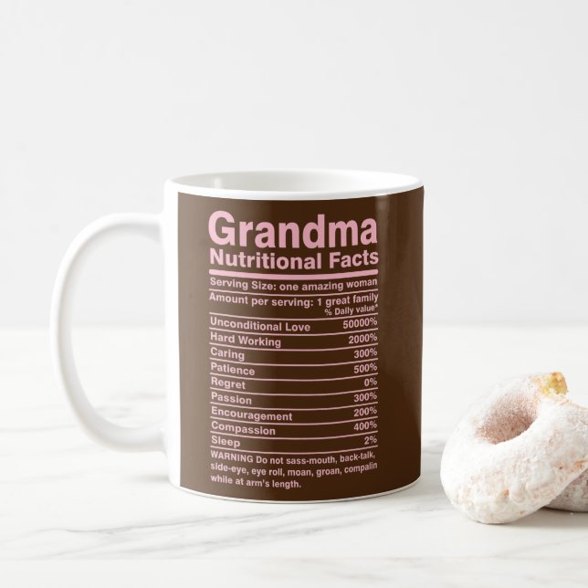 Mug Grandma Nutritionfaits Funny Mother Day  (Avec donut)