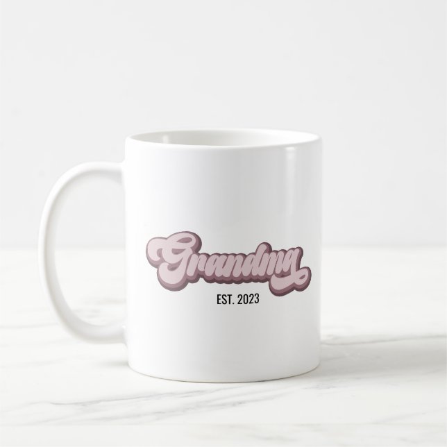 Mug Grandma Purple Lavande Année personnalisée (Gauche)