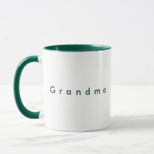Mug Grandme de texte personnalisé vert minimaliste bla