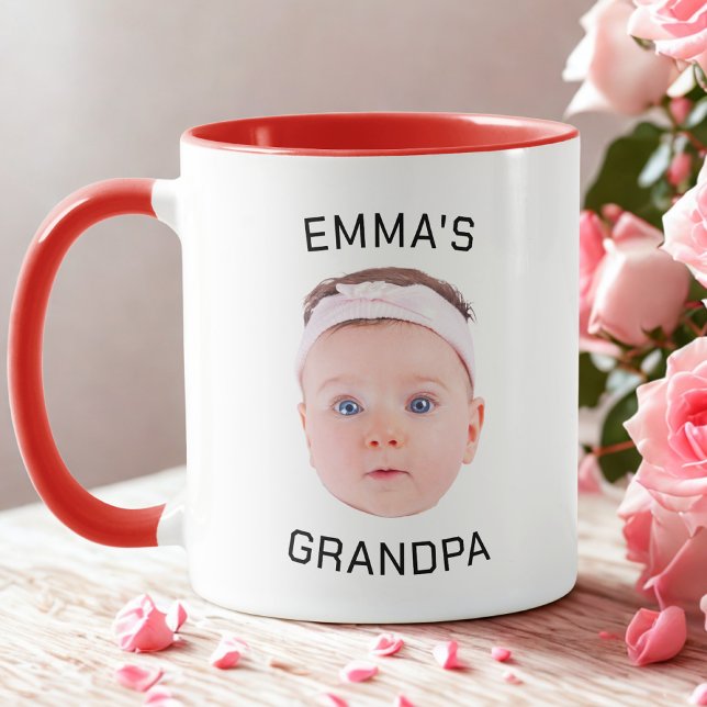 Mug Grandpa Boug cadeau, Personnalisé Visage bébé, Cad (Créateur téléchargé)