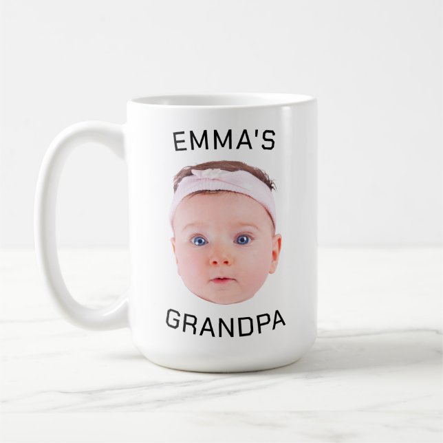 Mug Grandpa Boug cadeau, Personnalisé Visage bébé, Cad (Gauche)