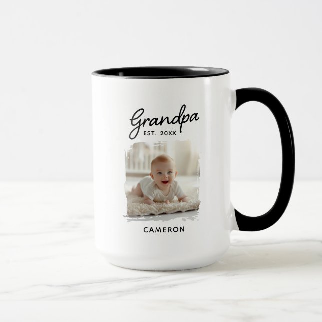 Mug Grandpa Grandchild Photo Date De Création (Droite)