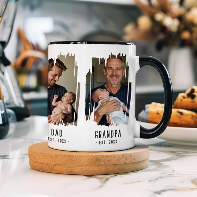 Mug Grandpa Jalons Photos & Années Cadeau Texte Person (Créateur téléchargé)