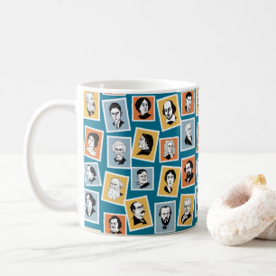 Mug Grands écrivains, poètes et dramaturges sur timbre