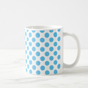 Mug Grands points Aqua en blanc