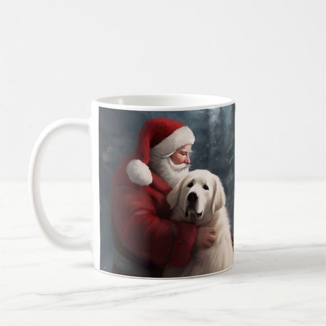 Mug Grands Pyrénées avec le Père Noël Festif de Noël (Gauche)