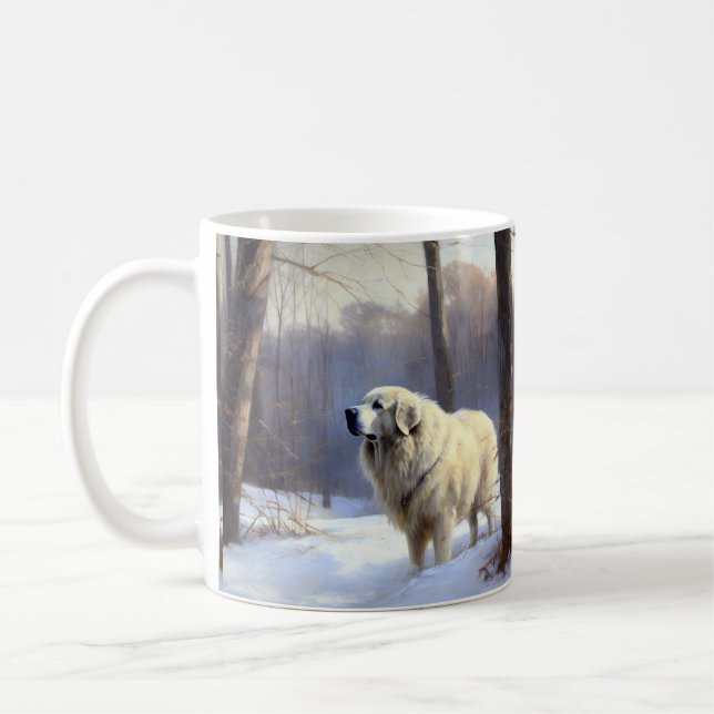 Mug Grands Pyrénées Qu'il neige Noël (Gauche)
