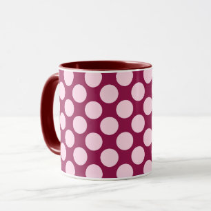 Mug Grands rétros points - Bourgogne et rose de