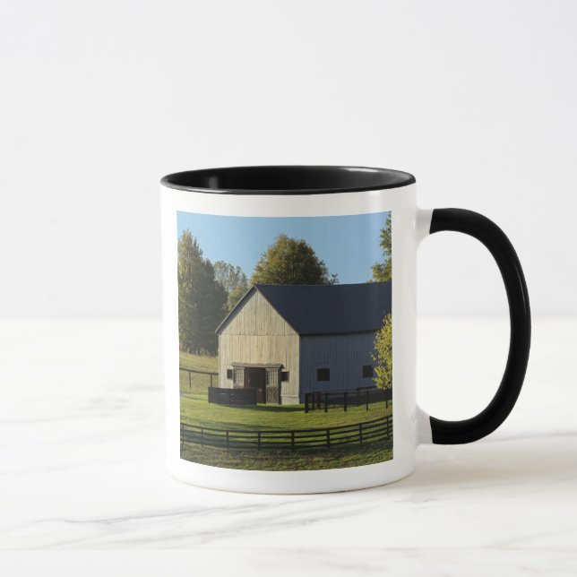 Mug Grange dans une ferme de chevaux pur-sang au lever (Droite)