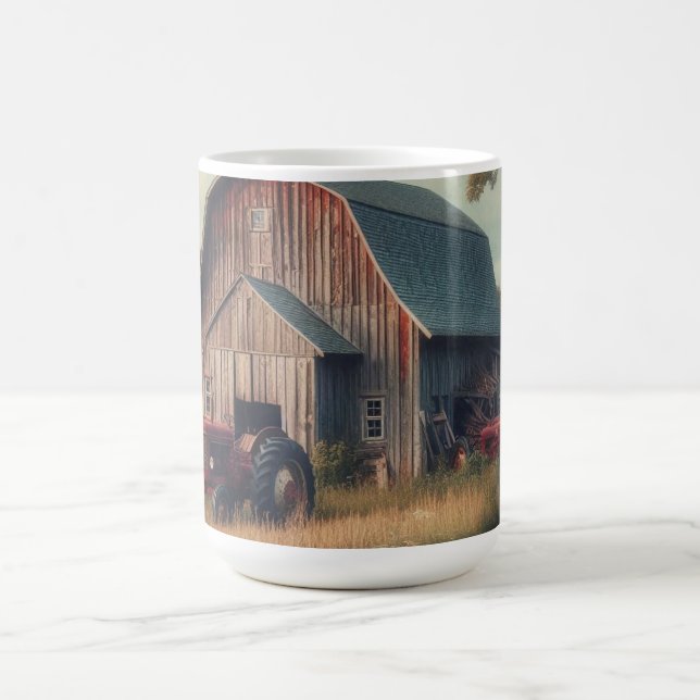 Mug Grange rustique vintage et vieux tracteurs (Centre)