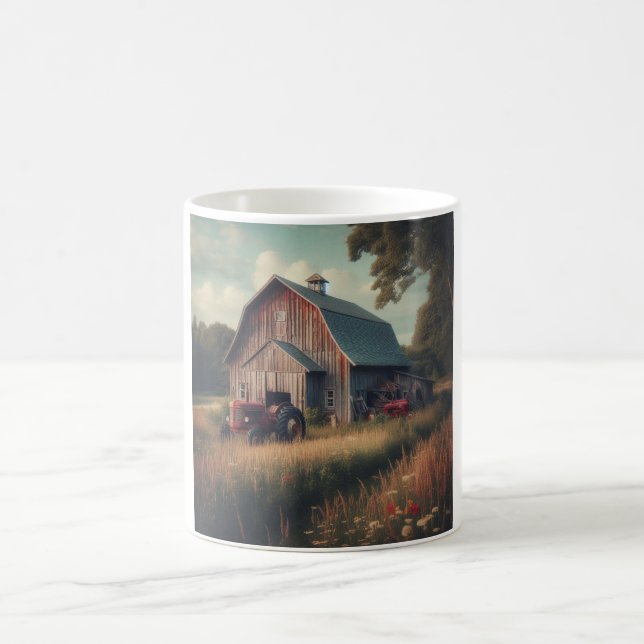 Mug Grange vintage/rustique et art tracteur (Centre)